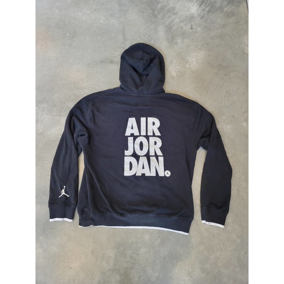 jordan jump man black hoodie sz Large - Picture 2 of 4